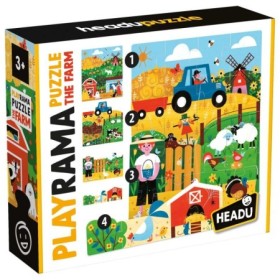Puzzle-uri stivuibile Aventura la Ferma pentru copiii de peste 3 ani